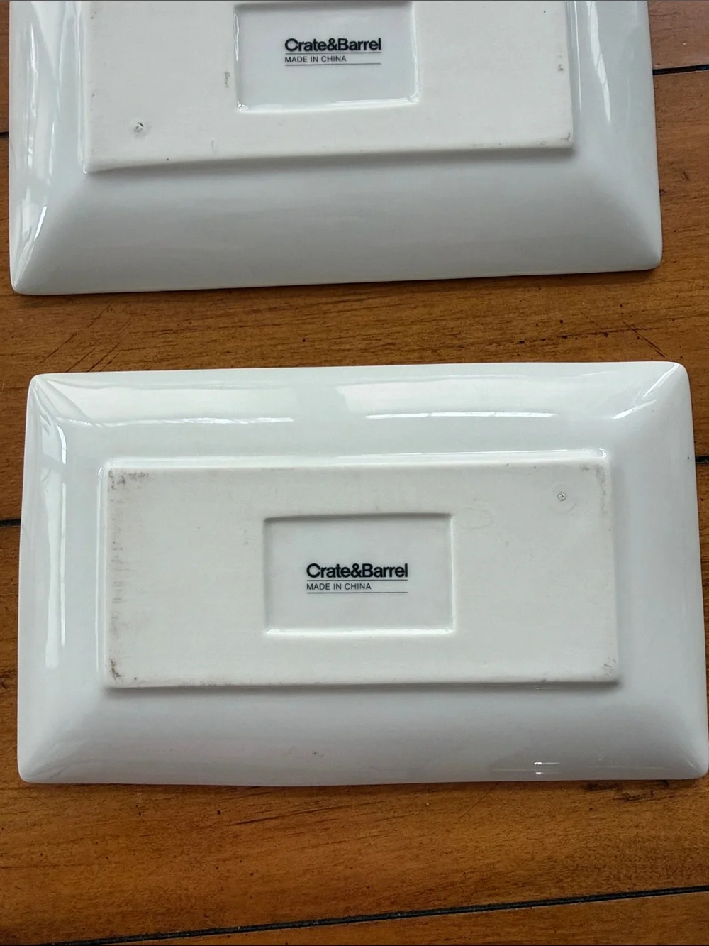 Crate & Barrel Ceramic Beer-Themed Snack Appetizer Plates - Set of 2